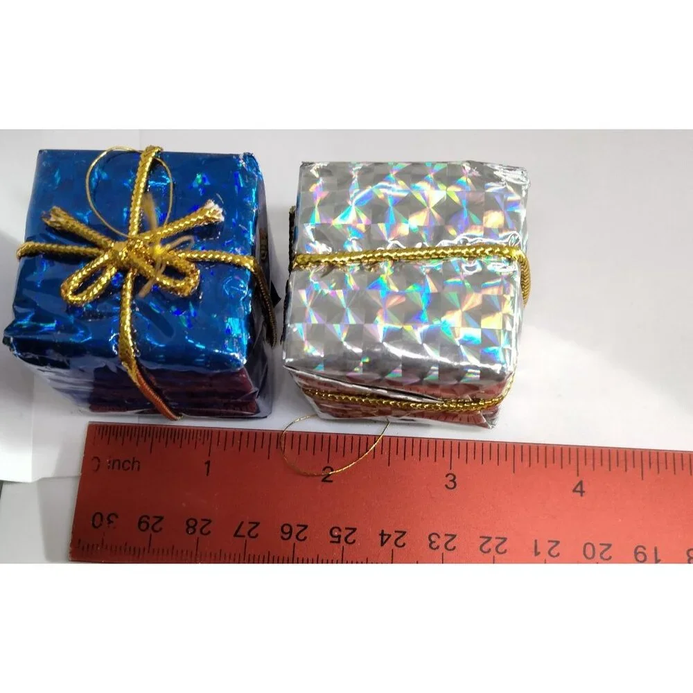 Metallic Mini Gift Box Christmas Ornament Wedding Party Holiday Favors lot 8